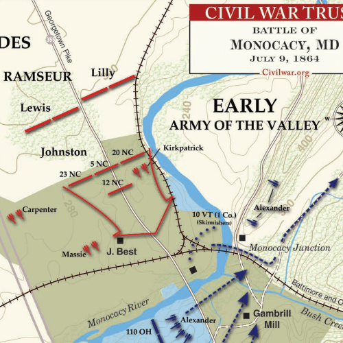 Battle of Monocacy Near Frederick Map