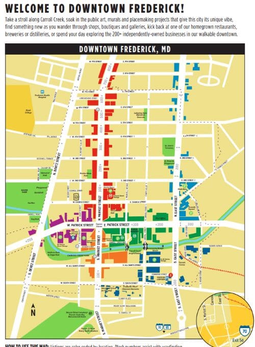 Downtown Frederick Map Downtown Frederick Map