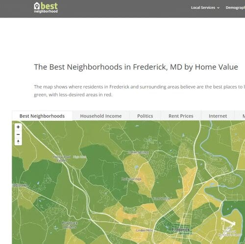Frederick Best Neighborhoods Map