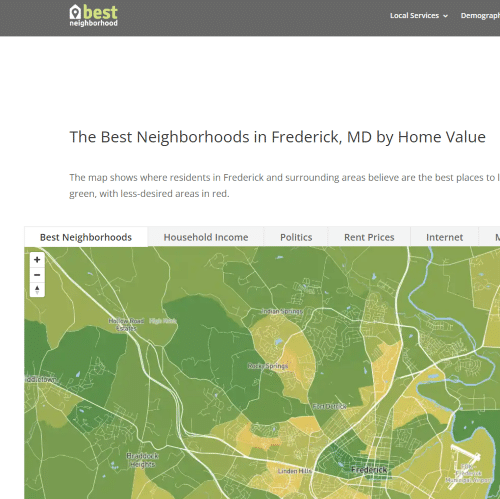 Frederick Best Neighborhoods Map