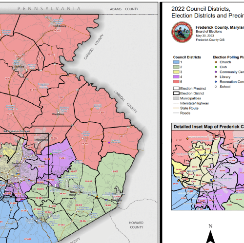 Frederick Council Distrcits Map