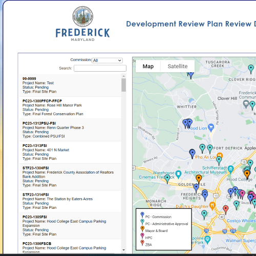 Frederick Development Review Map