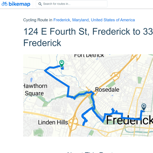 Bikemap Frederick Area Bike Routes