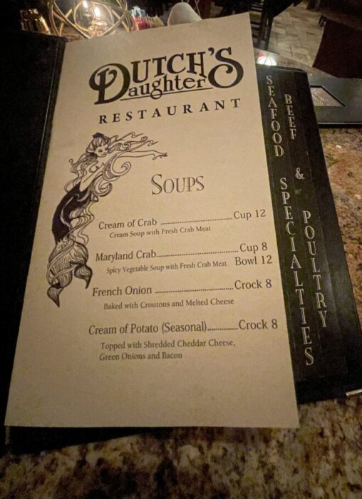 Dutchess Daughter Menu