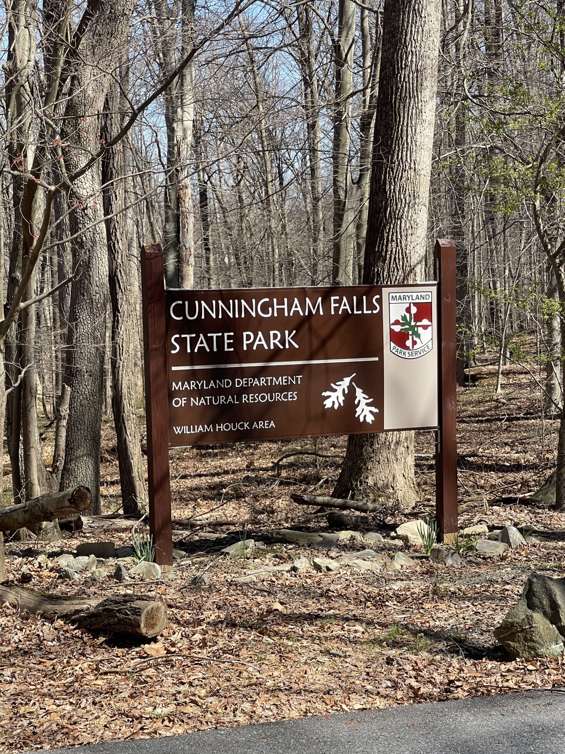 Cunningham falls state park sign