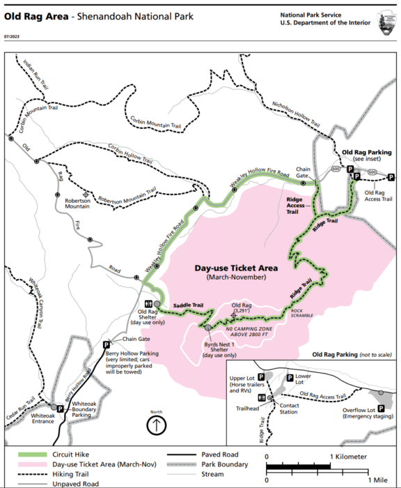 Old Rag Hike Map Nps