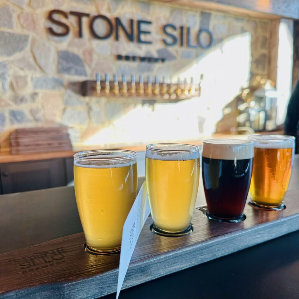 Stone silo beer flight