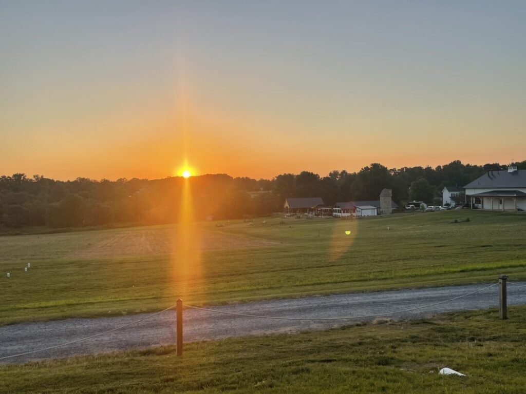 Sunset at stone silo brewery