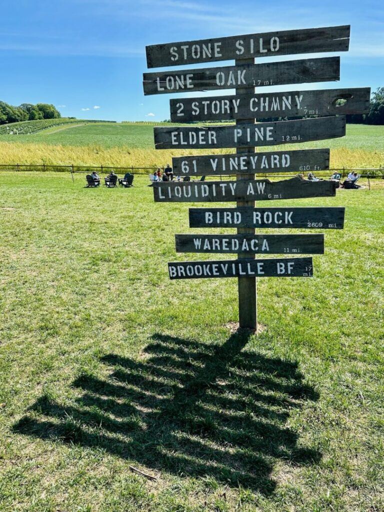 Stone silo outdoor signage