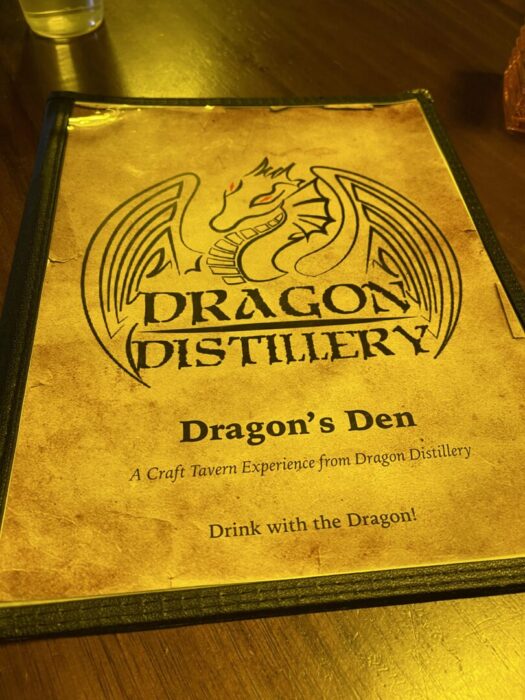 Dragon distillery menu