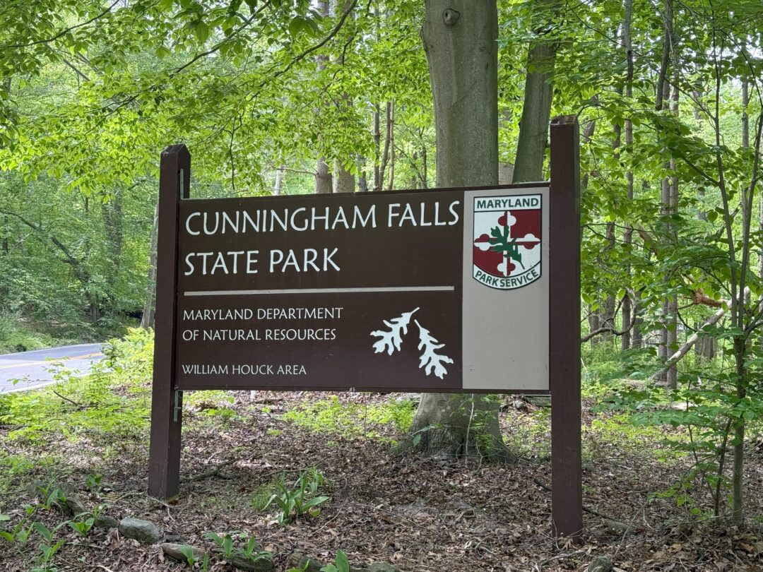 Cunningham falls state park william houk area sign