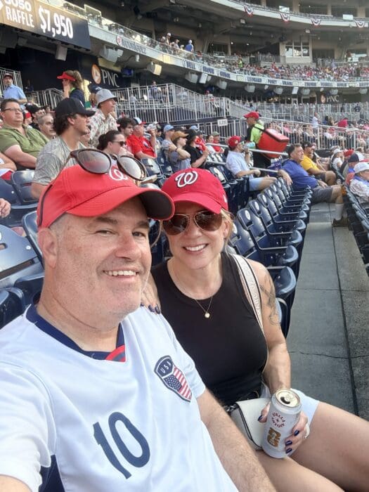 Glenn and Nicole at a Washington Nationals Game