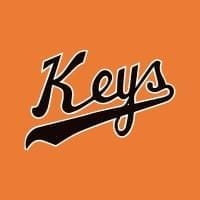 Frederick Keys Logo Small The image shows the word Keys in bold, black, cursive script with a white outline, resembling a baseball team logo, set on an orange background—perfect for highlighting the Frederick Keys schedule. The K's underline mimics a baseball bat.